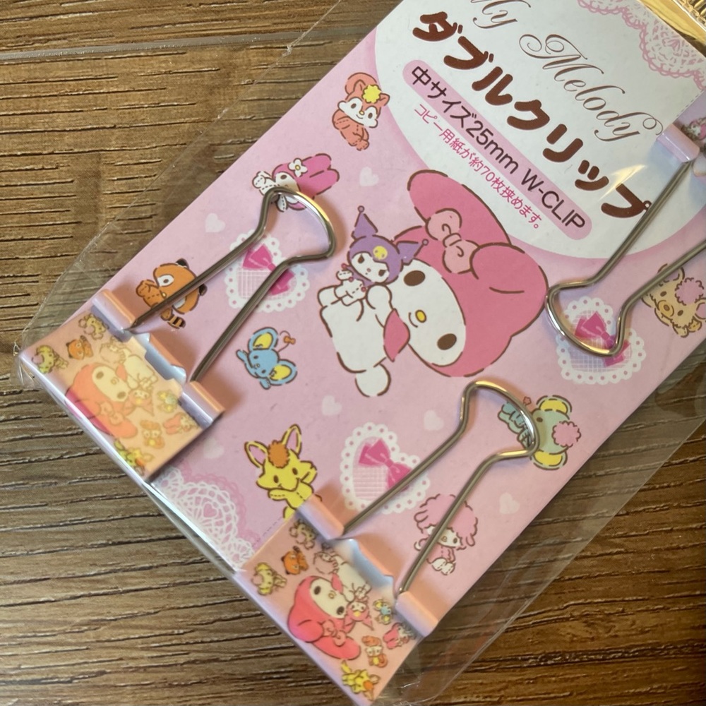 HELLO KITTY & MY MELODY-NWT Metal Paper Binders - Picture 9 of 9